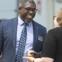 Dean Ogundipe talking during reception 10